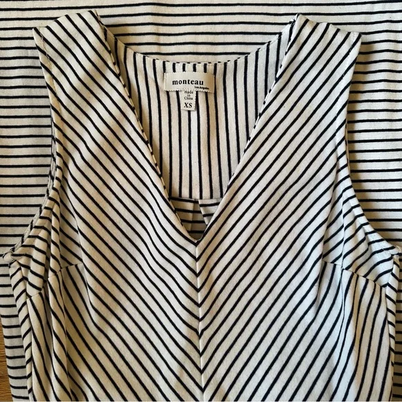 V-neck striped dress with pockets - Picture 3 of 5